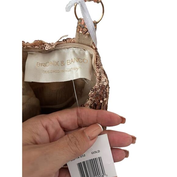 Bronx and Banco Isle Mini Dress Fringe Sequin Halter Neck Cocktail Gold Size 8 - Picture 14 of 15